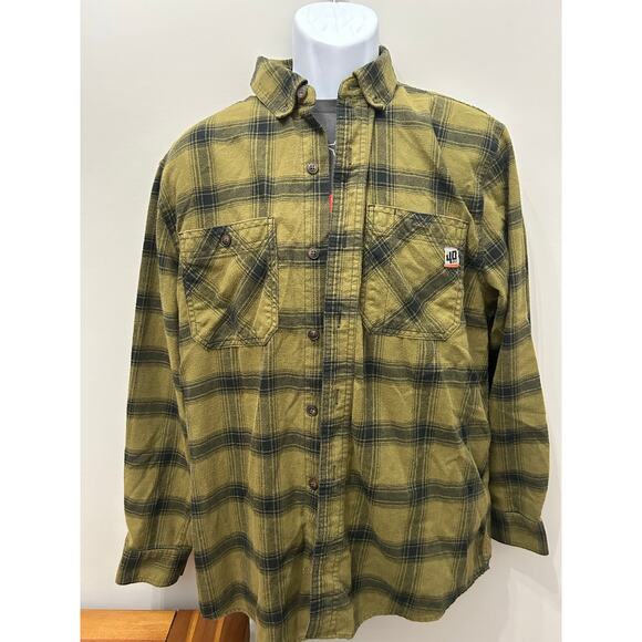 Duluth Trading 40 Grit Heavyweight Work Shirt Green Black Plaid Men's Medium - Picture 5 of 5